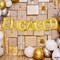 Gold Letter Engaged Balloons - 16 Inch | Gold Engagement Balloons for Engagement Party Decorations | Engagement Party Balloons | Engagement Decorations for Party, Just Engaged Decorations
